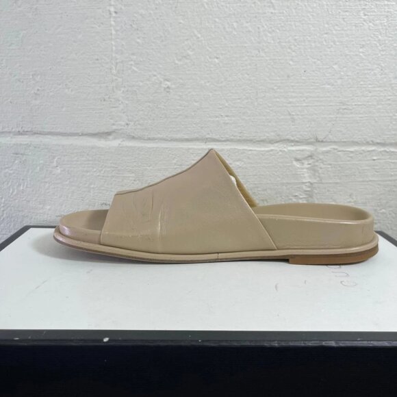 Aeyde Sandals Beige Leather Slide Slip On Women's 39 EU/8 UK Made In Italy - Picture 5 of 12